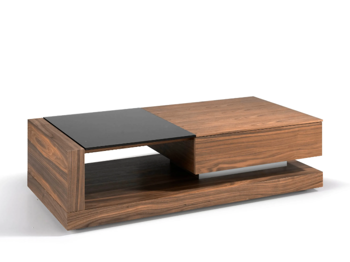 2061 - Low rectangular walnut coffee table _ Angel Cerdá